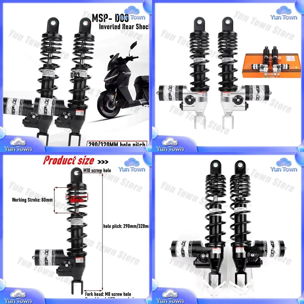 Universal 280mm to 320mm Motorcycle Inverted Rear Shock Absorber for Yamaha RSZ JOG FORCE NIU N1S NQI UQI Ninebot N Mzmix