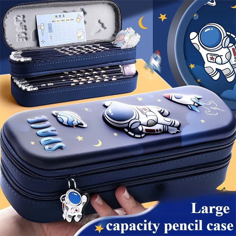 3D Double Layer Pencil Bag Student Models Stationery Box Boys and Girls New Popular Pencil Case Double Waterproof Large Capacity