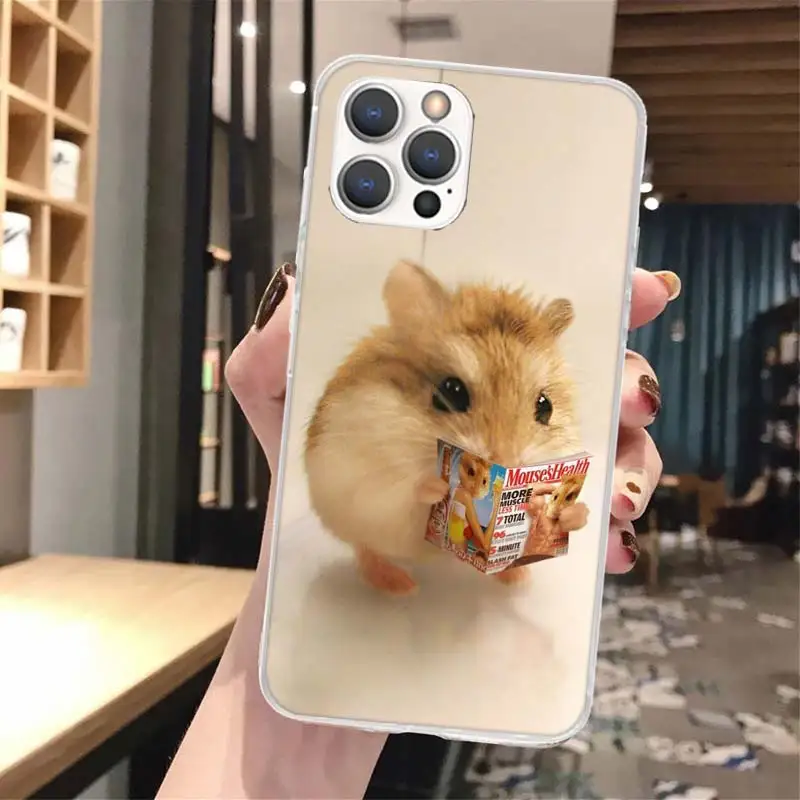 Cute Lovely Pet Hamster Soft Phone Case For iPhone 16 15 14 13 12 11 Pro Max X XR XS 7 Plus 8 + SE 2020 Pattern Customized Cover