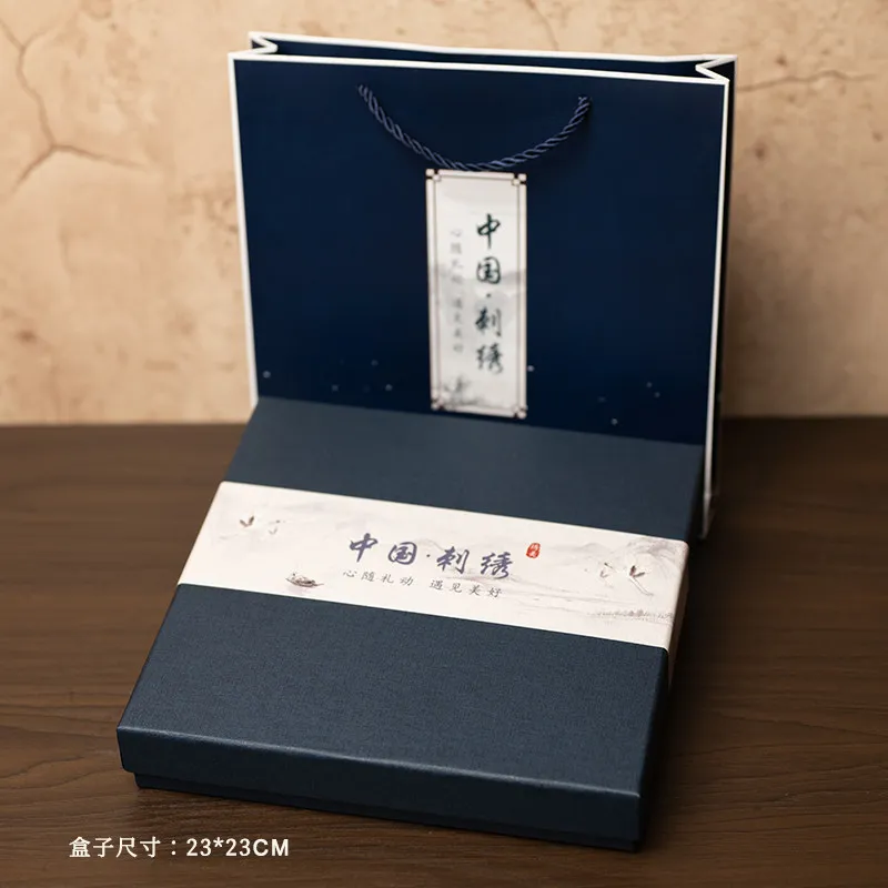 Suzhou Embroidery Scarf and Bookmark Gift Box Set, Silk Embroidered Scarf, Cultural and Creative Gift, Souvenir Present view 4