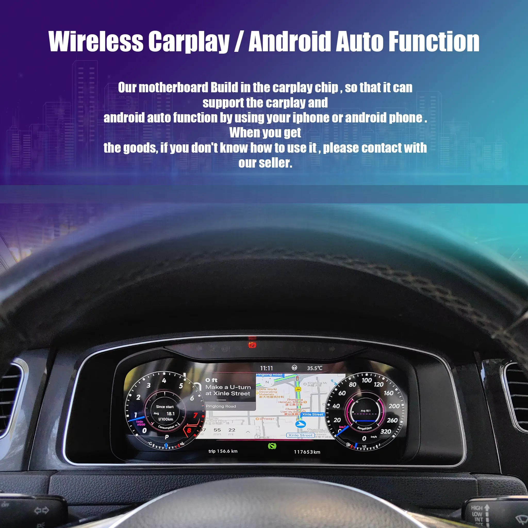12.3/10.25 lnch Linux LCD Digital Dashboard Cluster For VW Golf 7 MK7 2013-2020 For Passat US Version 2011-2022 Wireless Carplay Android Auto Instrument Panel Virtual Cockpit
