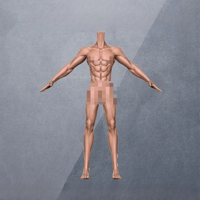 22cm Super-strong Muscle Animation Body Man Full-body Silicone Mold DIY Polymer Clay Cartoon Doll Body Outline Making Tools