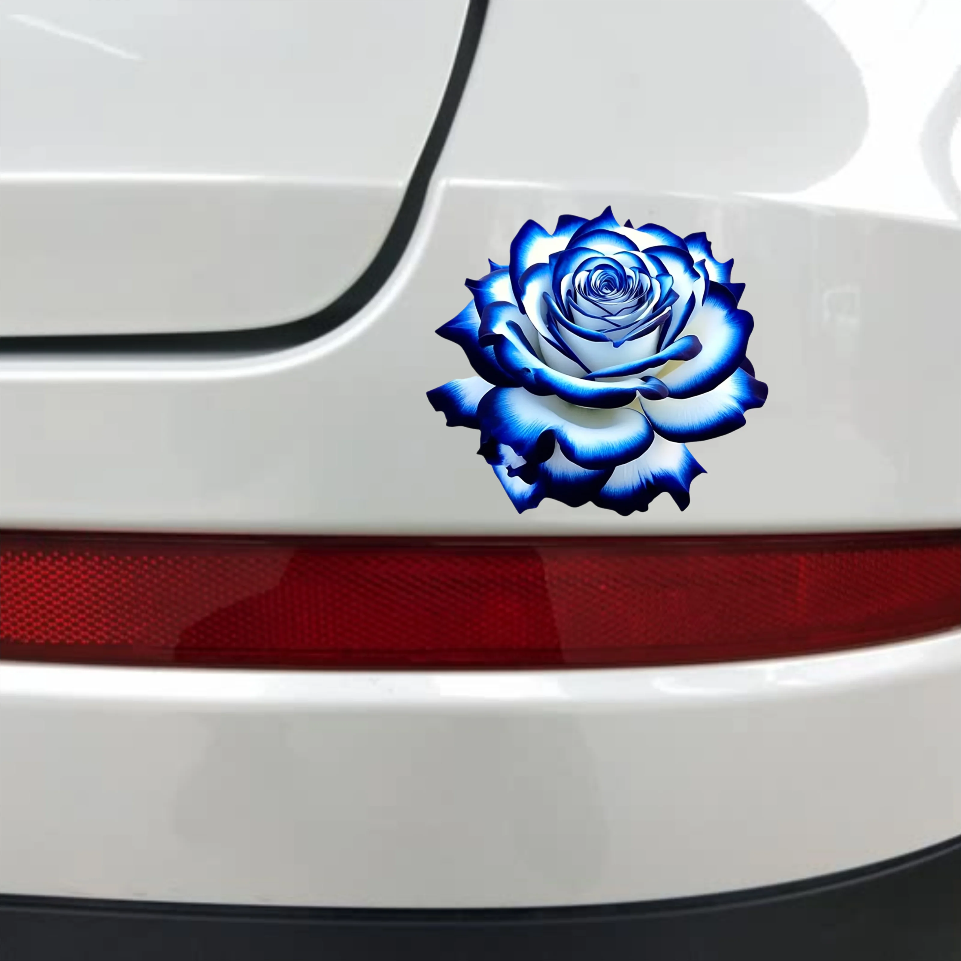 

Виниловая наклейка с узором в виде синих роз, водонепроницаемая, устойчивая к царапинам наклейка для автомобилей, мотоциклов, грузовиков, ноутбуков и декора стен