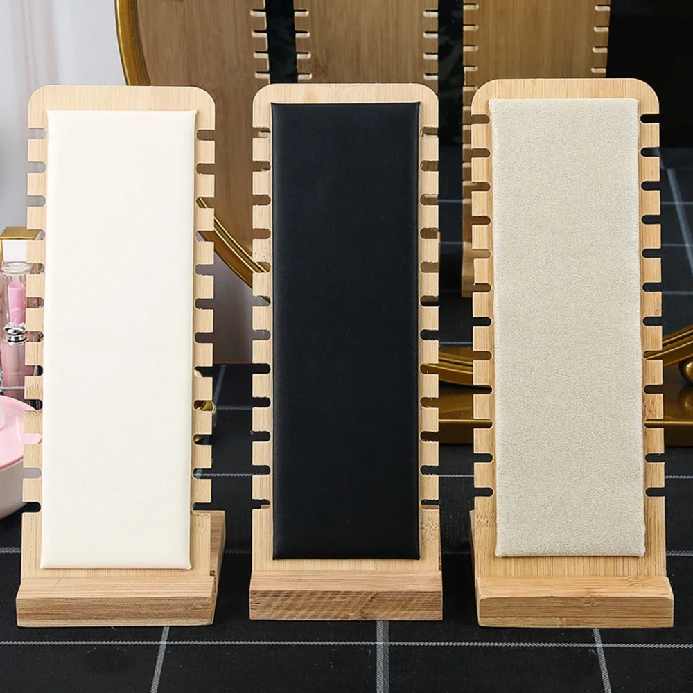 جديد DIY الإبداعية الخيزران قلادة خشبية الإطار مجوهرات الأزياء عرض الإطار سوار دعم عرض المجوهرات الدعائم الألوان #1