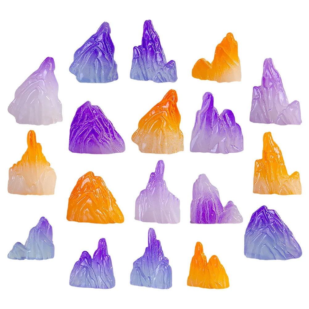 

18Pcs Micro Landscape Miniature Rockery Luminous Resin Figures Colorful DIY Fairy Garden Aquarium Terrarium Decorations