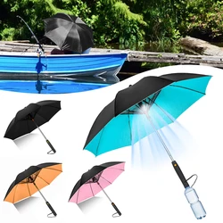 Portable Umbrella With Fan Misting UV Sun Umbrella Safety Isolation Mesh Super Wind Power Battery & USB Rechargeable Powered