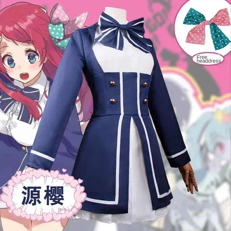 CyAnime زومبي لاند زومبي لاند ساغا ميناموتو ساكورا تأثيري حلي شعر مستعار لطيف لوليتا فستان زي مدرسي هالوين لعب الأدوار سوي #3