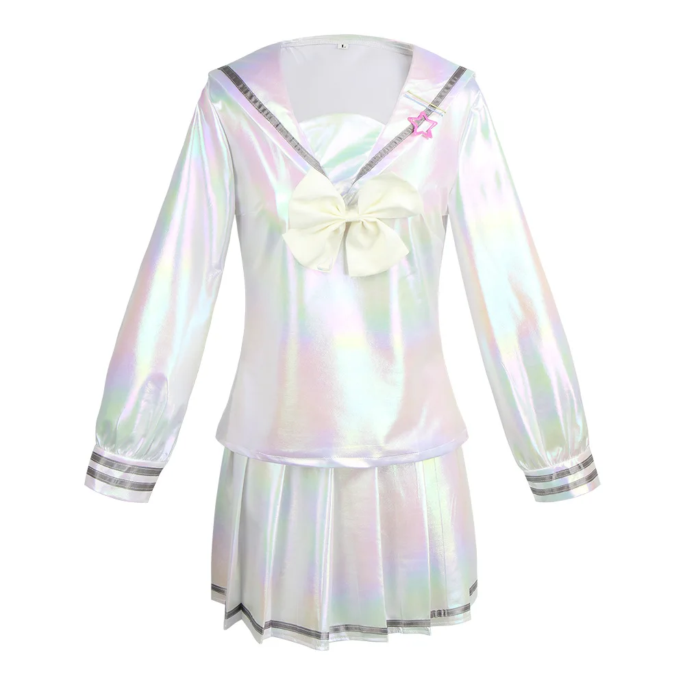 Behoeftig Meisje Overdosis Cosplay Kostuum Pruik Anime Jk Uniform Leren Rok Set Afgrond Kangel Ame Chan Halloween Feestkostuum