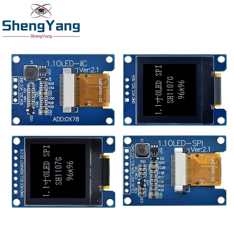 1.1 Inch OLED Display 96×96 LCD Module Interface SPI SH1107 4PIN / 7PIN LCD 1.1 