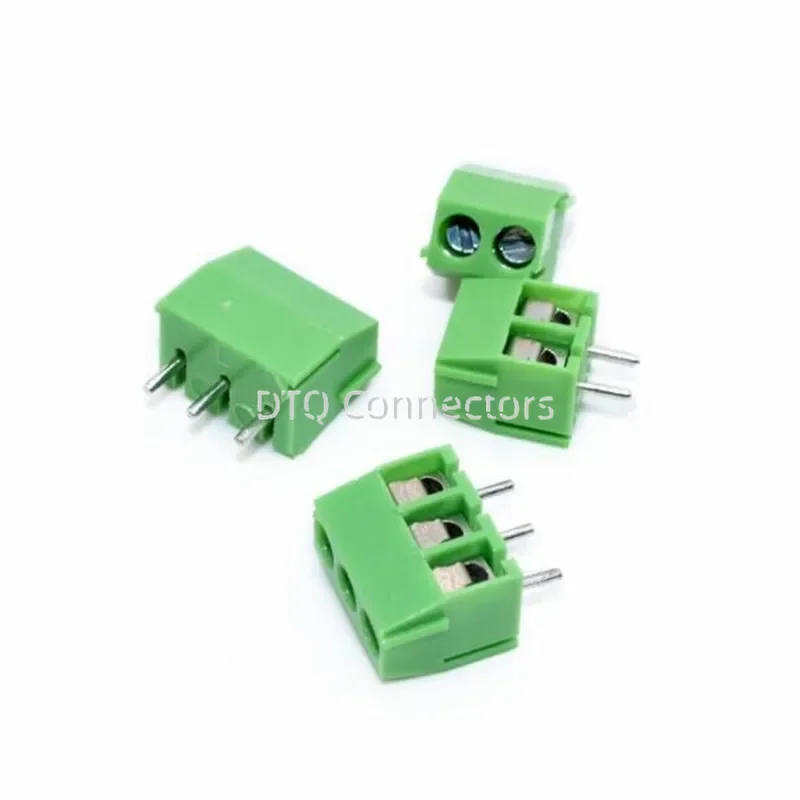 

100PCS 3.5mm Pitch Screw Terminal Connector PCB Terminal Blocks Green Leg KF350 Copper KF350-2P/KF350-3P