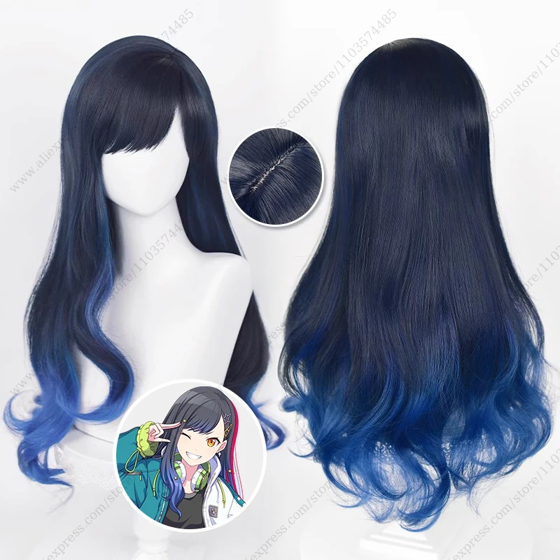 Anime Shiraishi An Cosplay Wig 70cm Long Mixed Color Heat Resistant Synthetic Hair