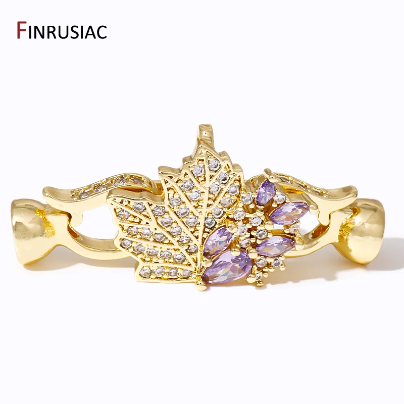 DIY Women Needlework Jewelry Making Supplies,18K Gold Plated Leaf Fastener Closure Lock Clasps Jewelry Accessories
