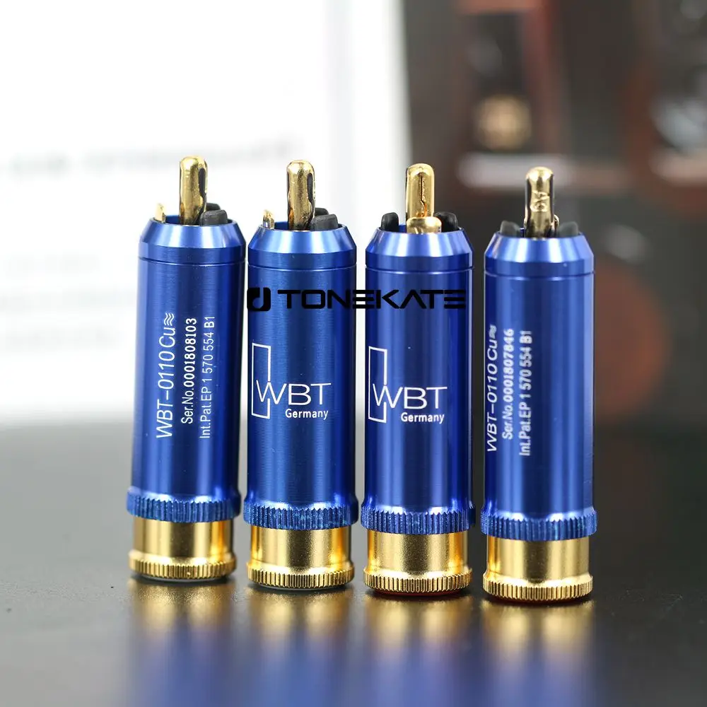 

8pcs WBT-0110Cu Nextgen RCA connector plug Hi-End HIFI Gold Plated Male Audio Cable Cord Plugs Connector Jack