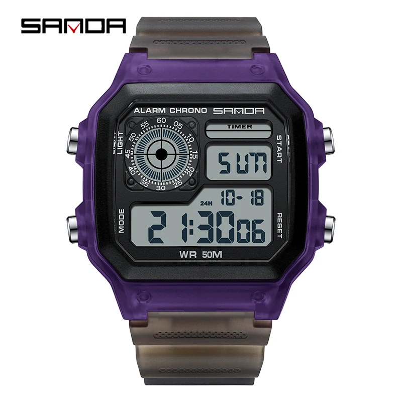 

Fashyion Sanda Top Brand Led Digital Sport Chronograph Date Lady Tpu Band Week 50m Waterproof Female Electronic Gift Watches