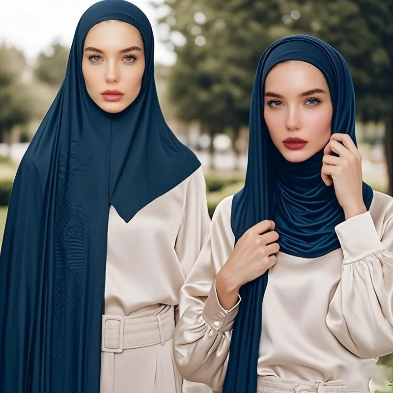 1 Stück Einfarbiger Modal Weicher Jersey Instant Hijab Schal Muslimische Frauen Kopfbedeckung Hijab Schal Damen Langer Umhang Kirchen-Gebetsturban Stirnband