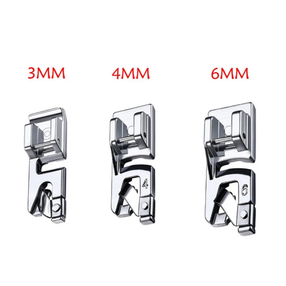 3Pc 3-6mm Domestic Sewing Machine Parts Foot Presser Foot Rolled Hem Feet for Sewing Accessories Embroidery Hoop Cross Stitch