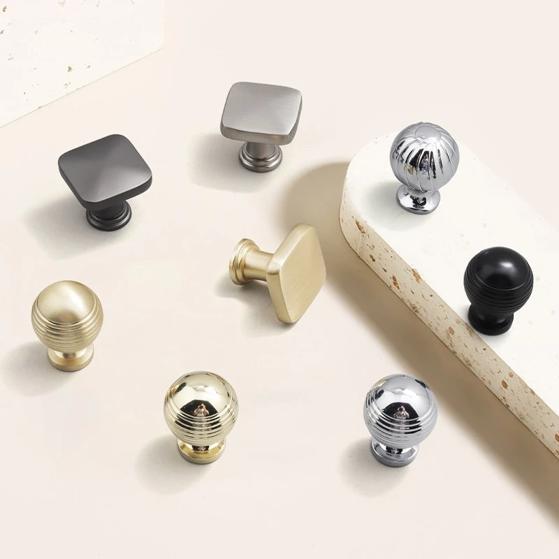 5 PCS Metal square single hole cabinet handle simple cabinet wardrobe handle black gold kitchen wall cabinet drawer small handle