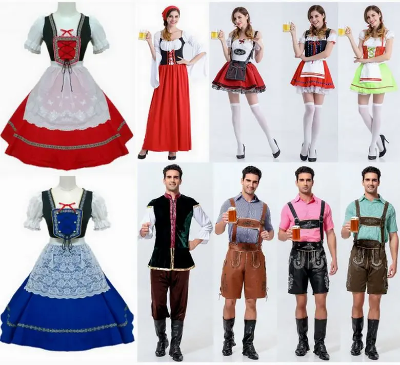 

Костюм горничной для баварского фестиваля пива большого размера, наряд для выступлений на Хэллоуин, повседневная одежда, лето 208