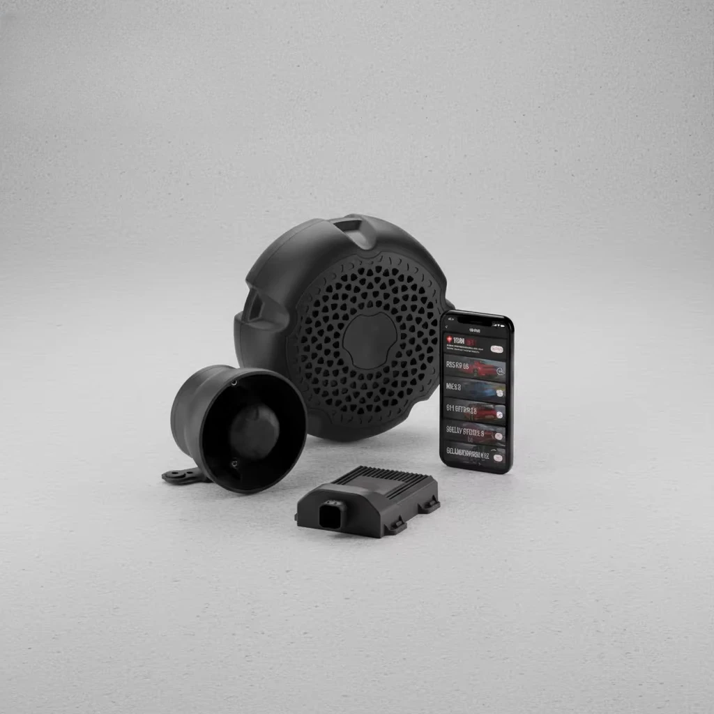 For Electronic Active Exhaust Sound Booster Speaker System with ECU Control and Remote Smartphone Controller Technology