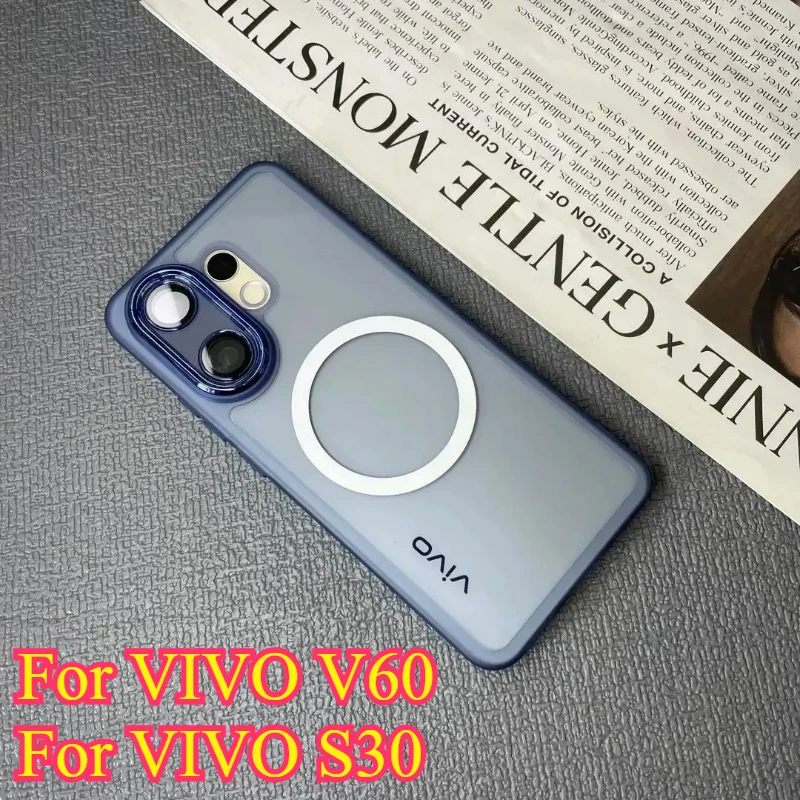 ل VIVO V60 V 60 كاميرا طبقة حماية MagSafe غطاء الهاتف ل VIVO S30 S 30 لينة سيليكون واضح غطاء مقاوم للصدمات الوفير