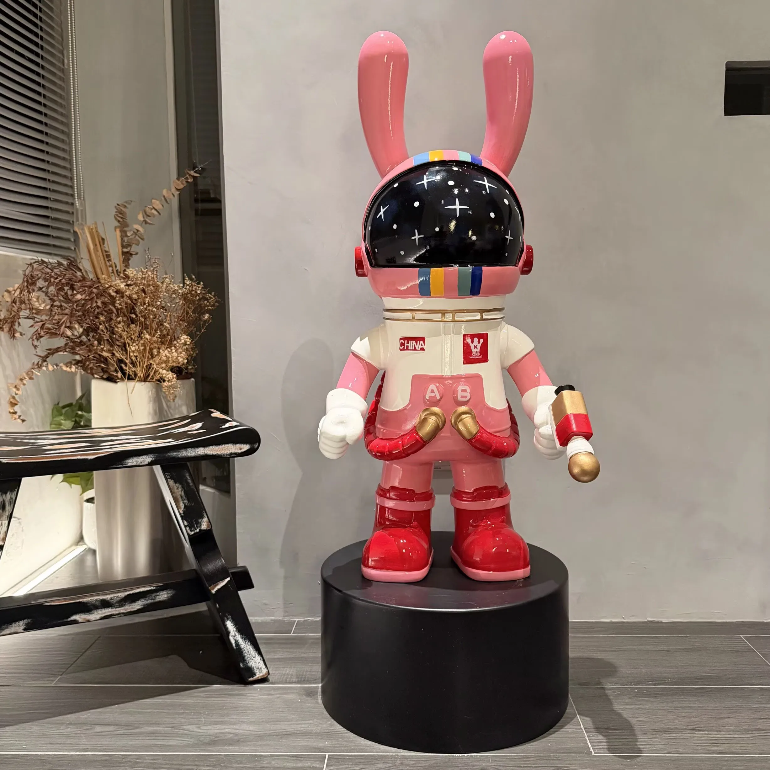 Room Decoration Space Rabbit Astronaut Statue Interstellar Rabbit Sculpture Abstract Animal Ornament Living Room Floor Decoratio