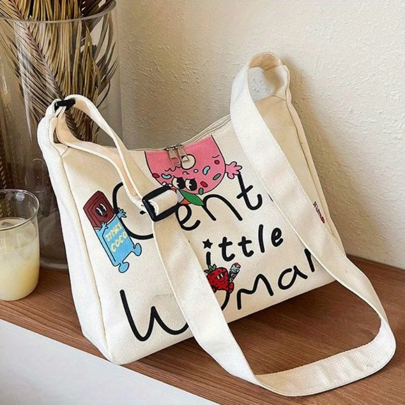 Borsa in tela di cartone animato di Design, borse da donna, borsa a tracolla di grande capacità, borse a tracolla versatili Casual, borsa a tracolla