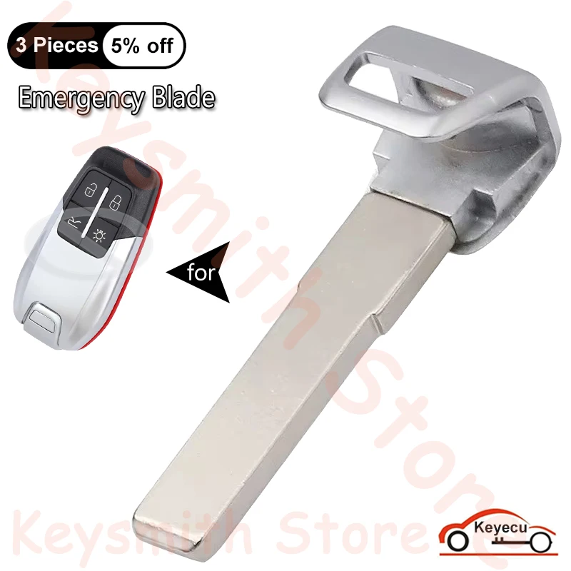 KEYECU Uncut Insert Emergency Key Blade for Ferrari 458 588 488GTB LaFerrari 2014-2020 Auto Smart Remote Key Fob KR5A2C978066