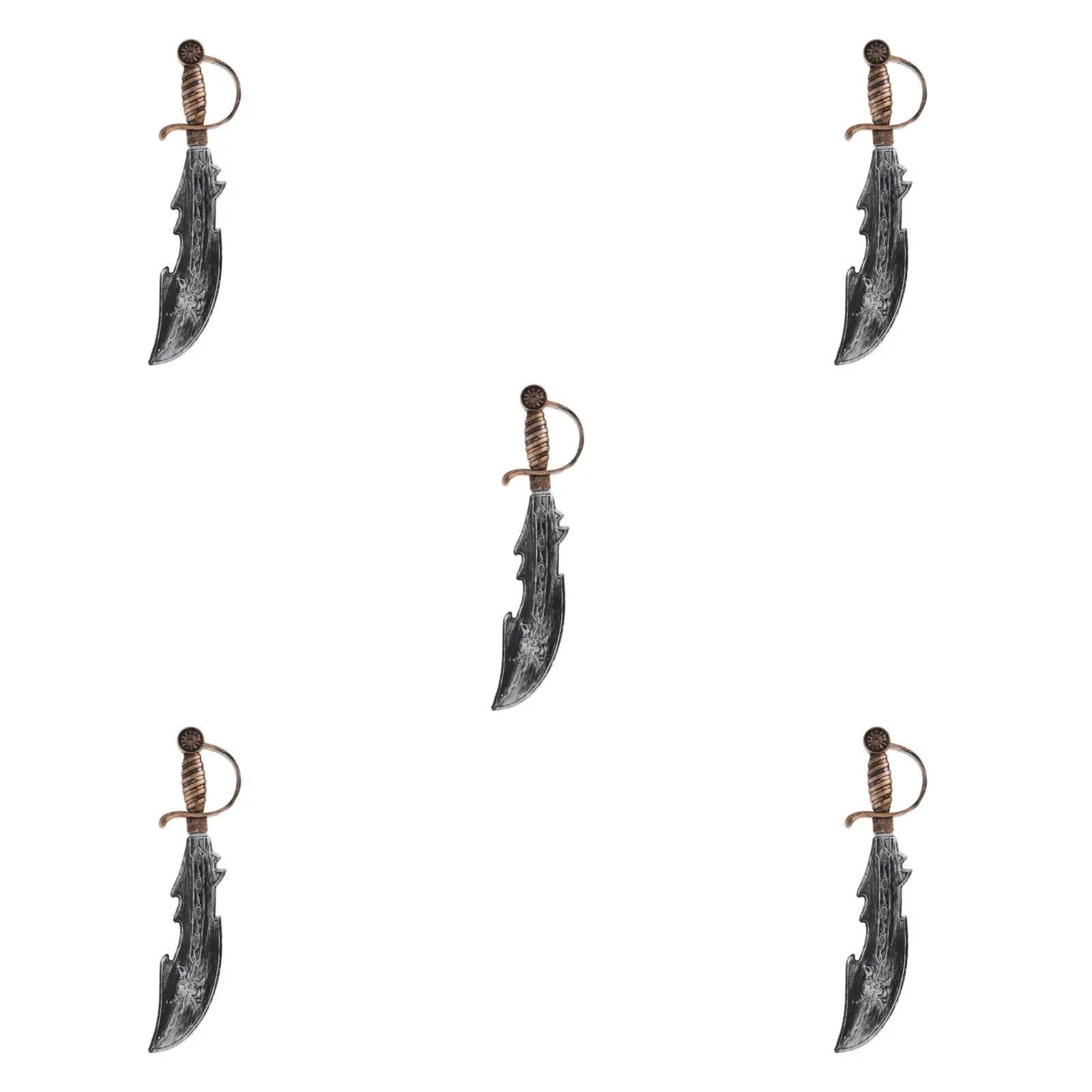 5pcs 5 Pack Knife Prop Costume Pirate Sword Accessory for Dress up Mens Halloween