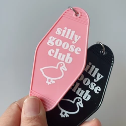 Silly Goose Club Cartoon Cute HOTEL KeyChain Keyring Tag Key Chains TV Show Office Fans Funny Accessory Custom logo