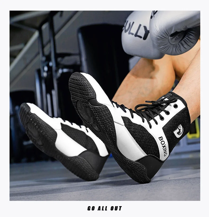 2025 New Men's Professional Wrestling Boots Quality Fashion Boxing Shoes Women's Breathable Gym Shoes High Top Wrestling Shoes