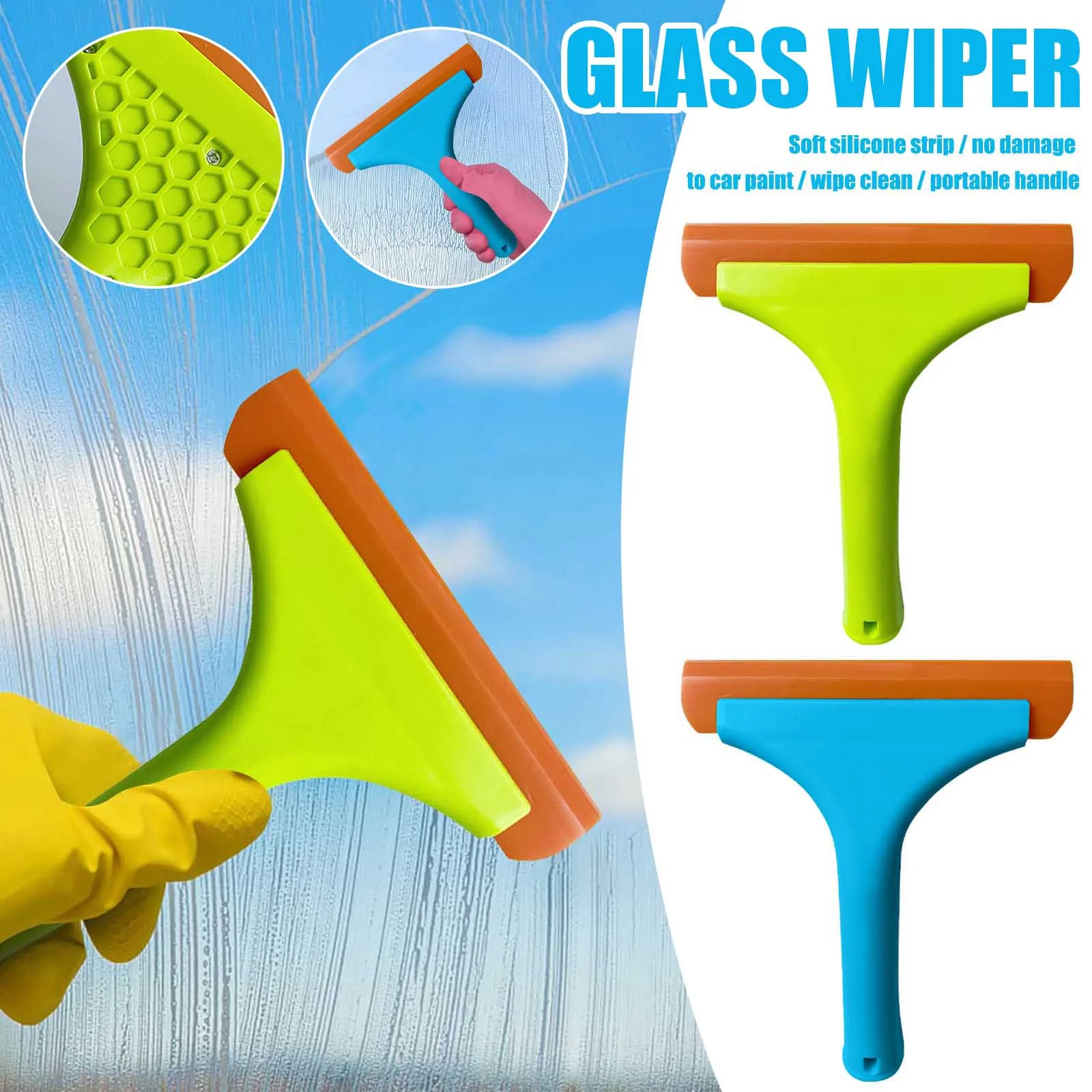 Super Flexible Silicone Squeegee, Auto Water , Water Wiper, Shower Squeegee, For Car Windshield, Window, Mirror, Glass Door