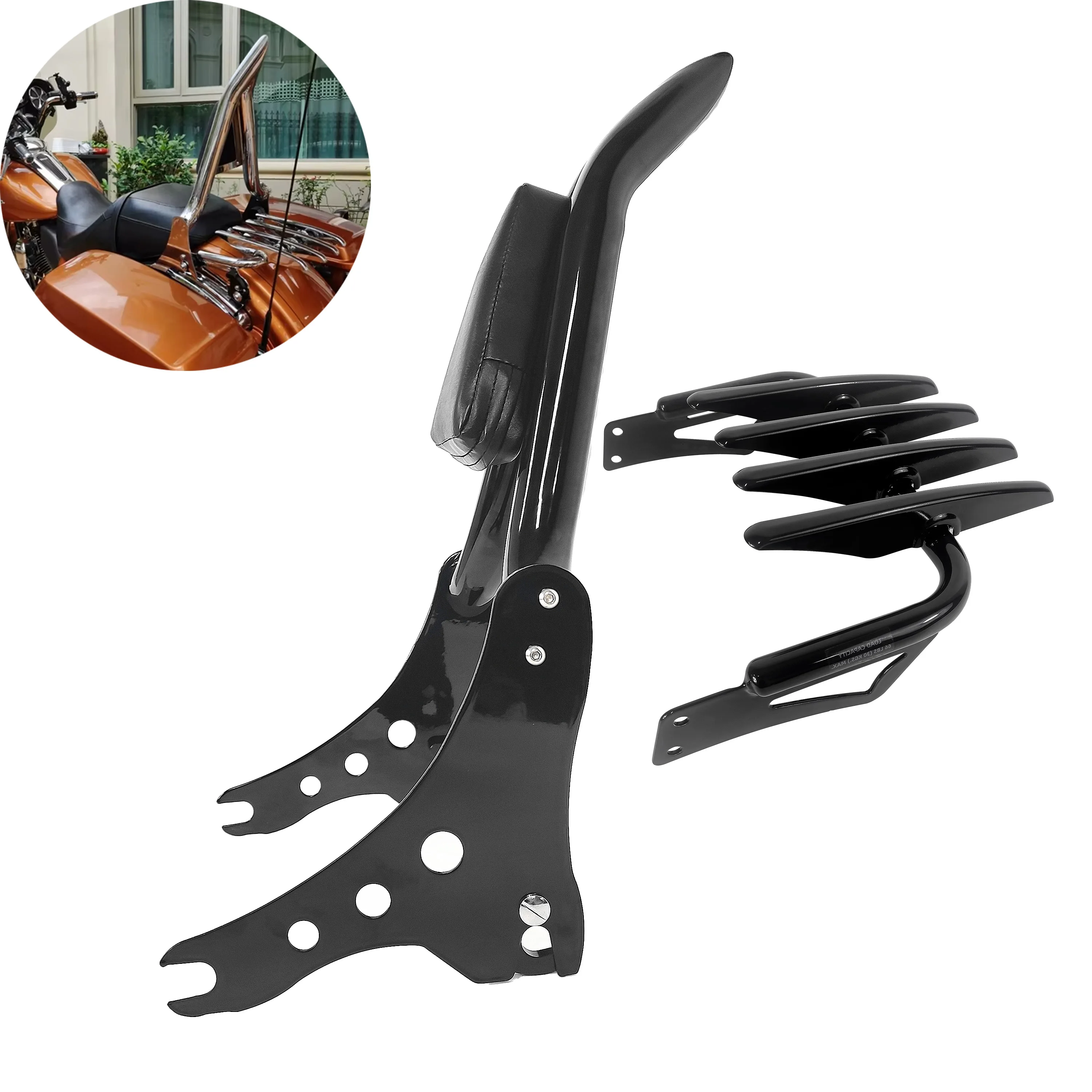 

Motorcycles Accessories For Harley Softail Sport Glide Low Rider 2018-2025 Motorcycles Backrest Sissy Bar With Luggage Rack