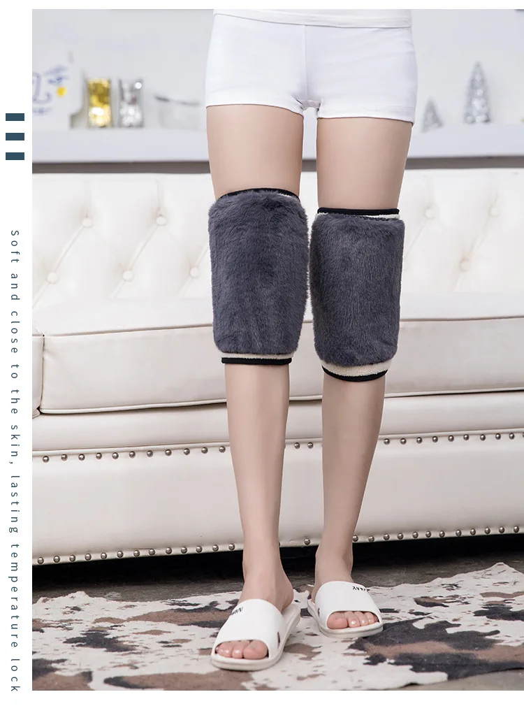 1/2/3PCS Winter Thickened Plush Two Layer Knee Pads Cold Proof Thermal Adjustable Knee Cover Ski Men Women Leg Cycling Warmers
