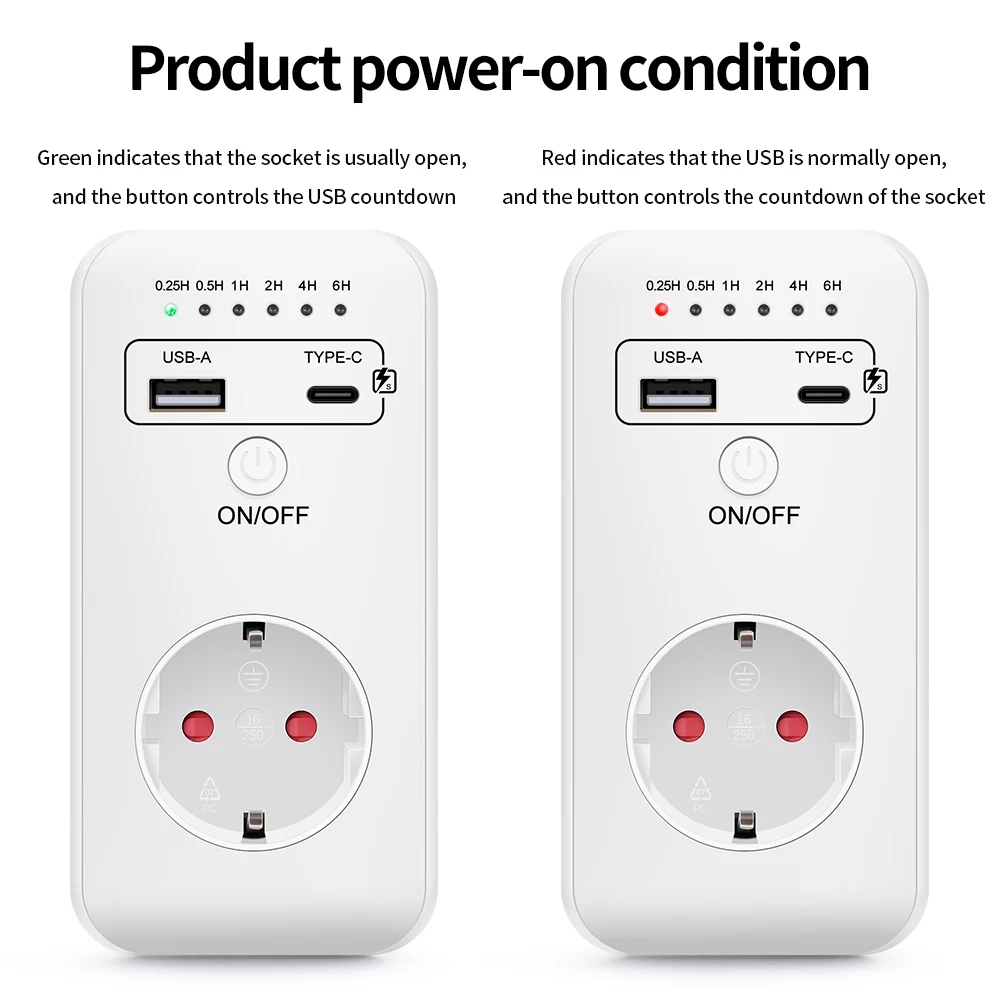 2024 New Intelligent Programmable Countdown Timer Switch EU Plug Electronic Protector Socket 230V Appliance Time Controller