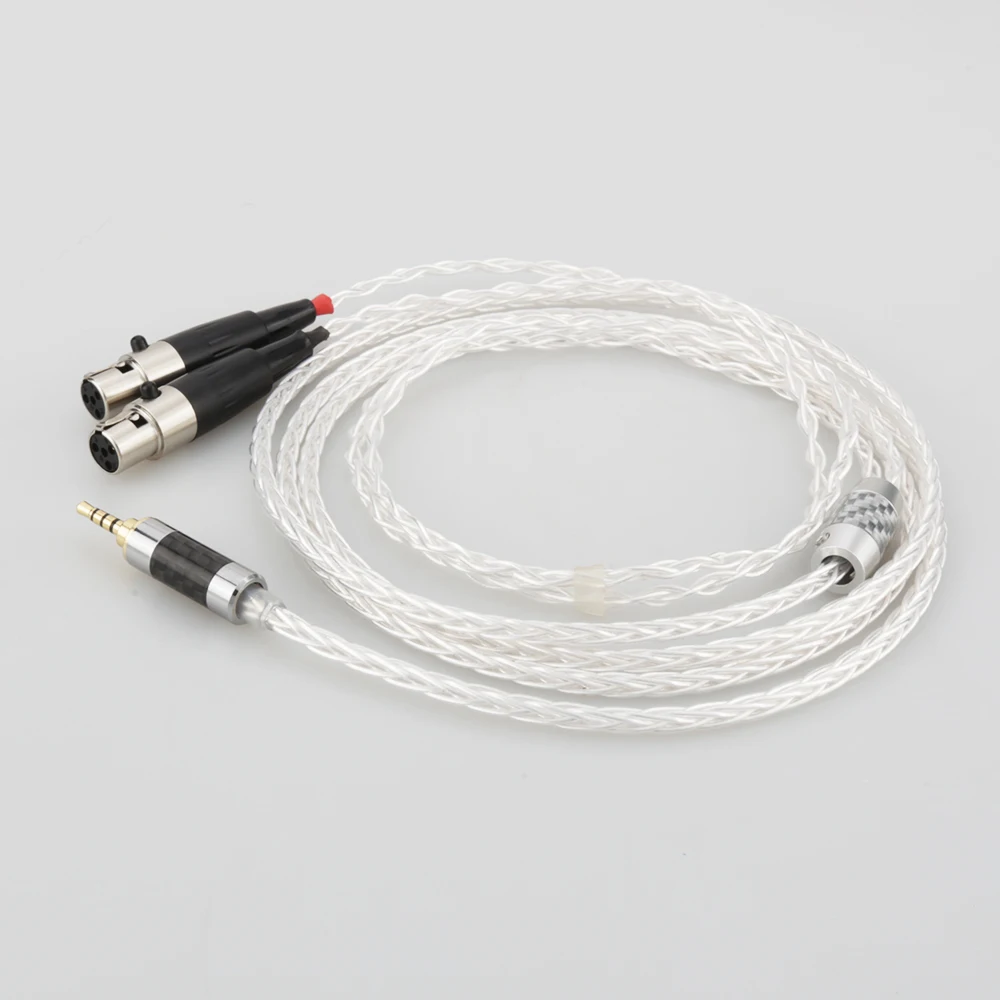 High Quality 6.5mm XLR 8 Core Silver Plated OCC Earphone Cable For Audeze LCD-3 LCD-2 LCD-X LCD-XC LCD-4z LCD-MX4 LCD-GX lcd-24