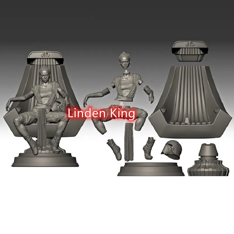 LindeeKin D124 Kit garage 3D personalizzati Figura non verniciata Modelli GK Puzzle in resina bianca smontato di modelli di personaggi