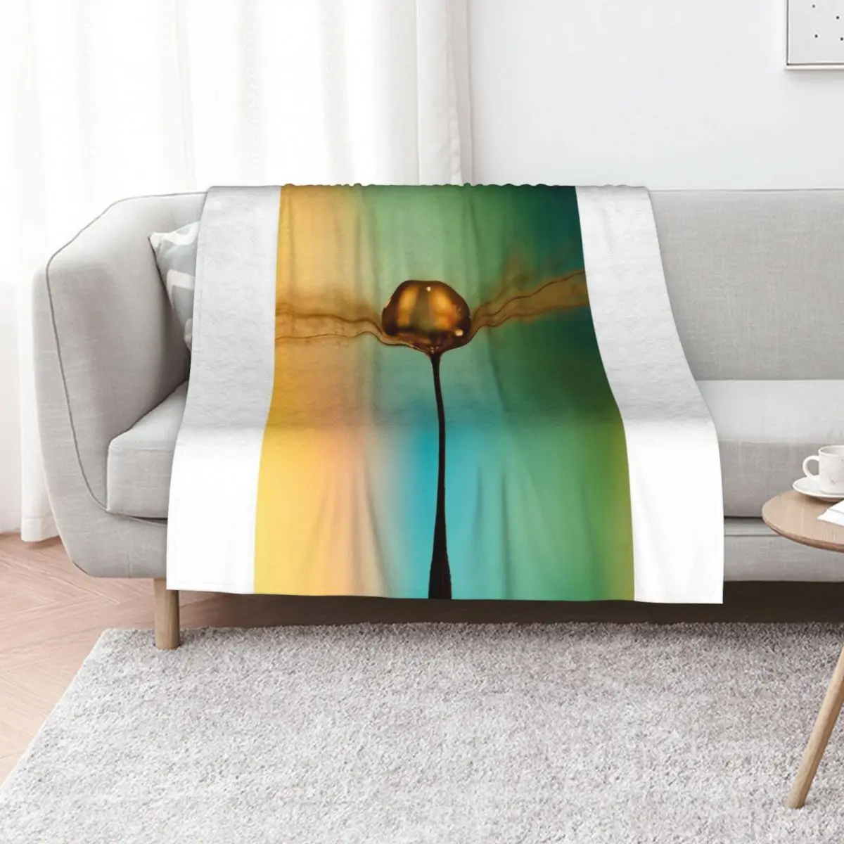 

Flight Of The Teardrops Turquoise & Mustard II Throw Blanket Hair Kid'S Loose wednesday Blankets