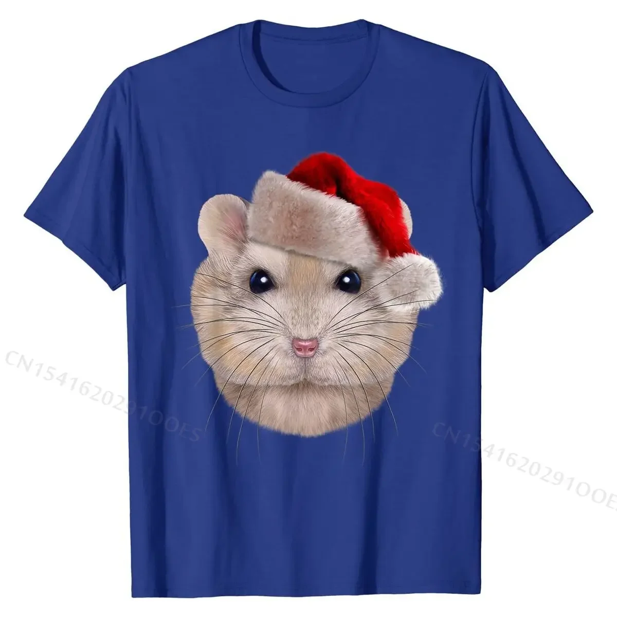 Pudding Dwarf Hamster in Christmas, Santa Hat - T-Shirt Cotton Youth Tshirts Fashionable T Shirt Coupons Printed On