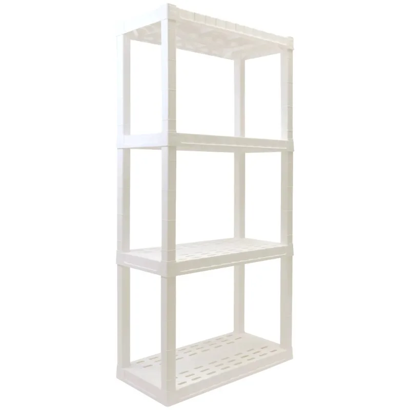 

4-Tier Shelving Unit, W30 x D14 x H57" Multipurpose Home Storage Plastic Shelf Organizer, White