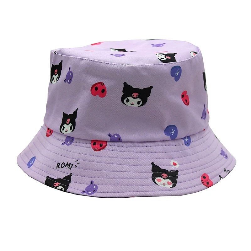 Sanrio Hello Kitty Sun Hat, Double-sided Embroidered Fisherman Hat, Cute Cartoon Hello Kitty Printed Summer Sun Hat For Girls