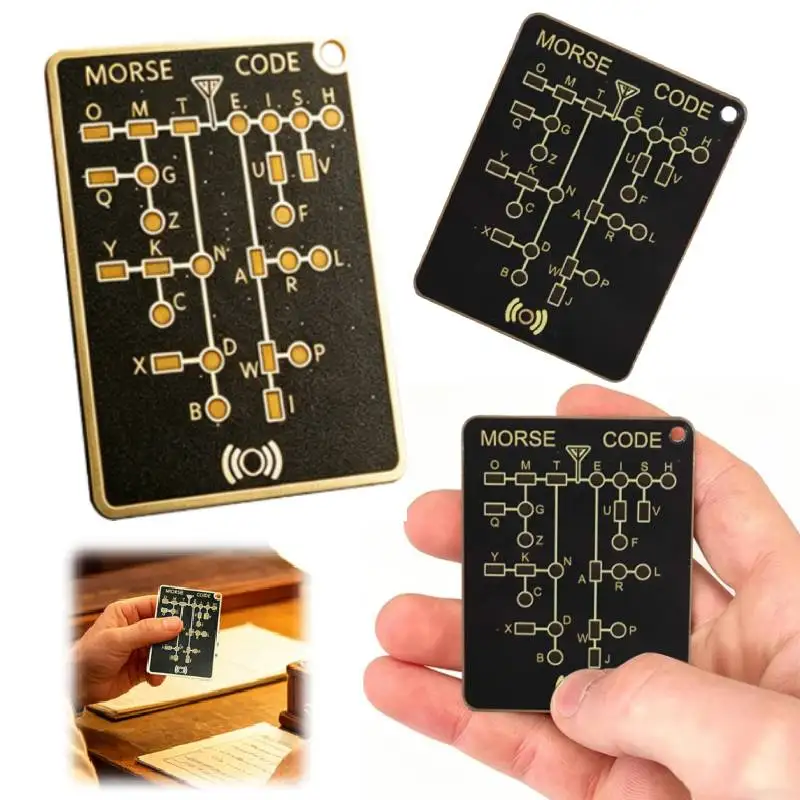 Morse Code Trainer Card Pro Led edition, PCB Electronic Learning Tool, Portable Telegraph Practice Kit for Adults, HAM Radio