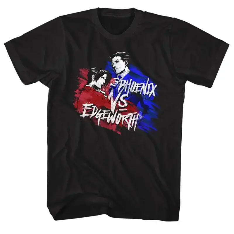 Ace Attorney Phoenix Vs Edgeworth Gaming Adult Black Tall T Shirt