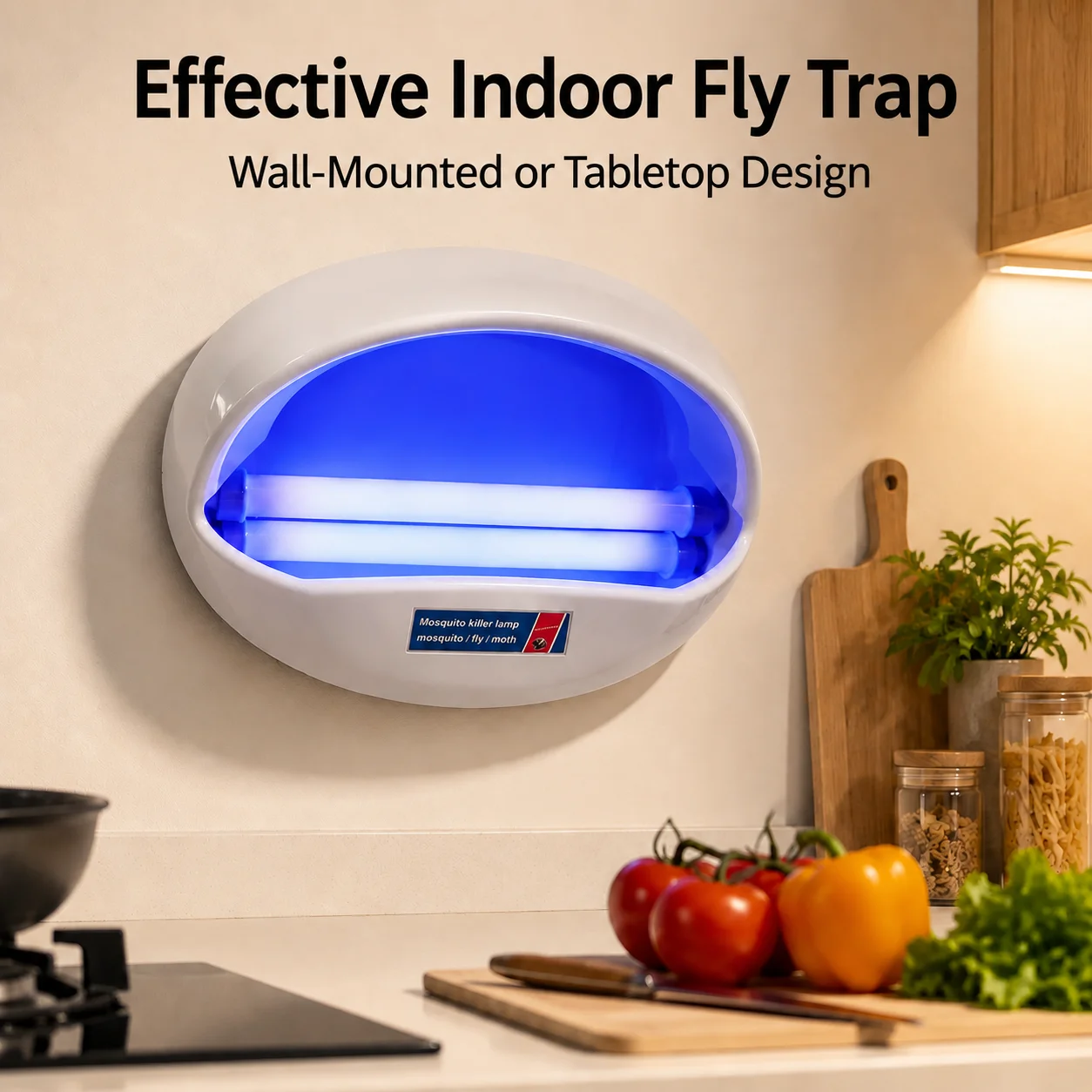 JOYINLED Effective Indoor Fly Trap Wall Mounted Mosquito Killer Lamp Insect Catcher with Glue Boards for Kitchen Home Office