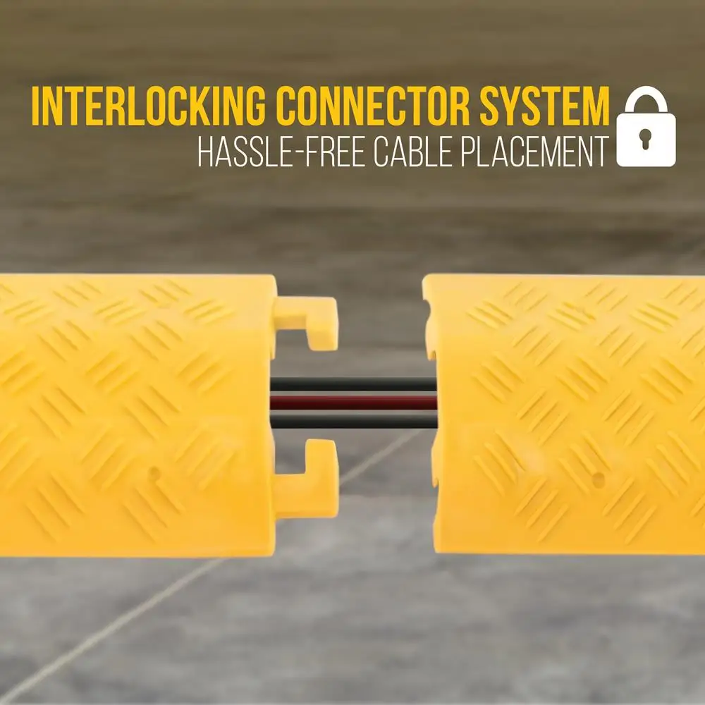 Pyle Durable Cable Ramp Protective Cover - 2,000 lbs Max Heavy Duty Drop Over Hose & Cable Track Protector