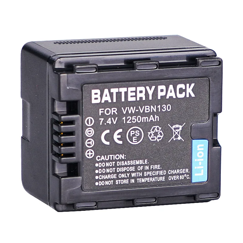 VW-VBN130 camera battery for Panasonic camcorder HDC-TM900 HS900 SD800 VBN260