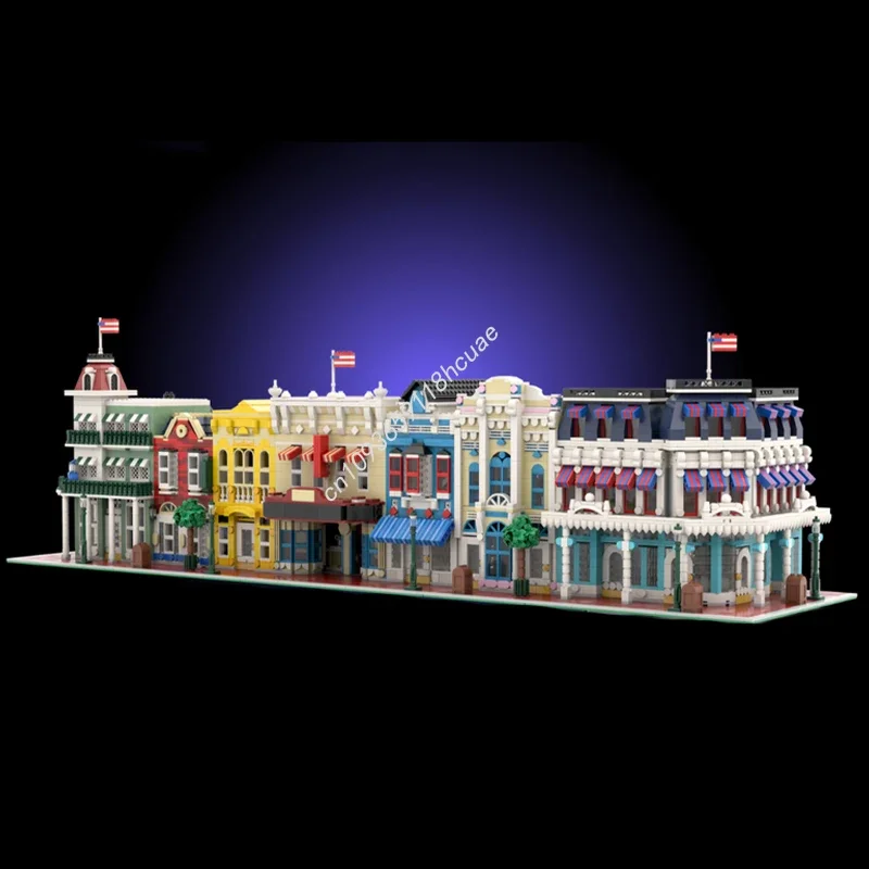 9685pcs MOC Block Two Deluxe Main Street USA Disneying Building Blocks Children Christmas Toy Gift Kids Birthday