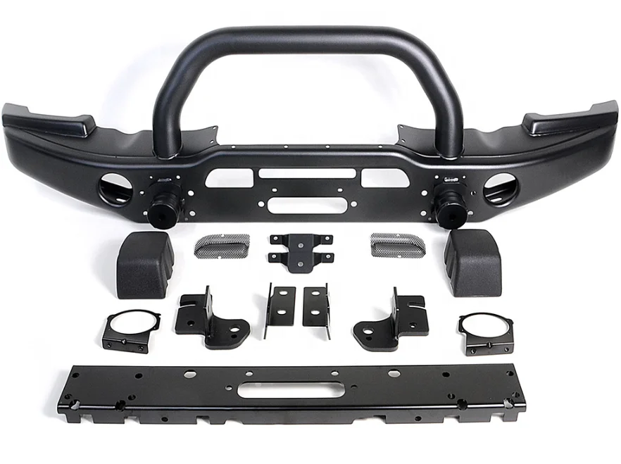 Steel Front Bumper with Bull bar or Without Bull bar for wrangler JK 2007-2017 4x4 Offroad Accessories view 2