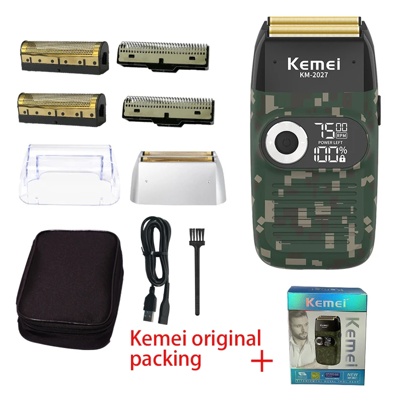 Kemei Electric Shaver Men Rechargeable Beard Shaver Electric Razor Floating Barber Hair Trimmer Face Care Shaving Machine