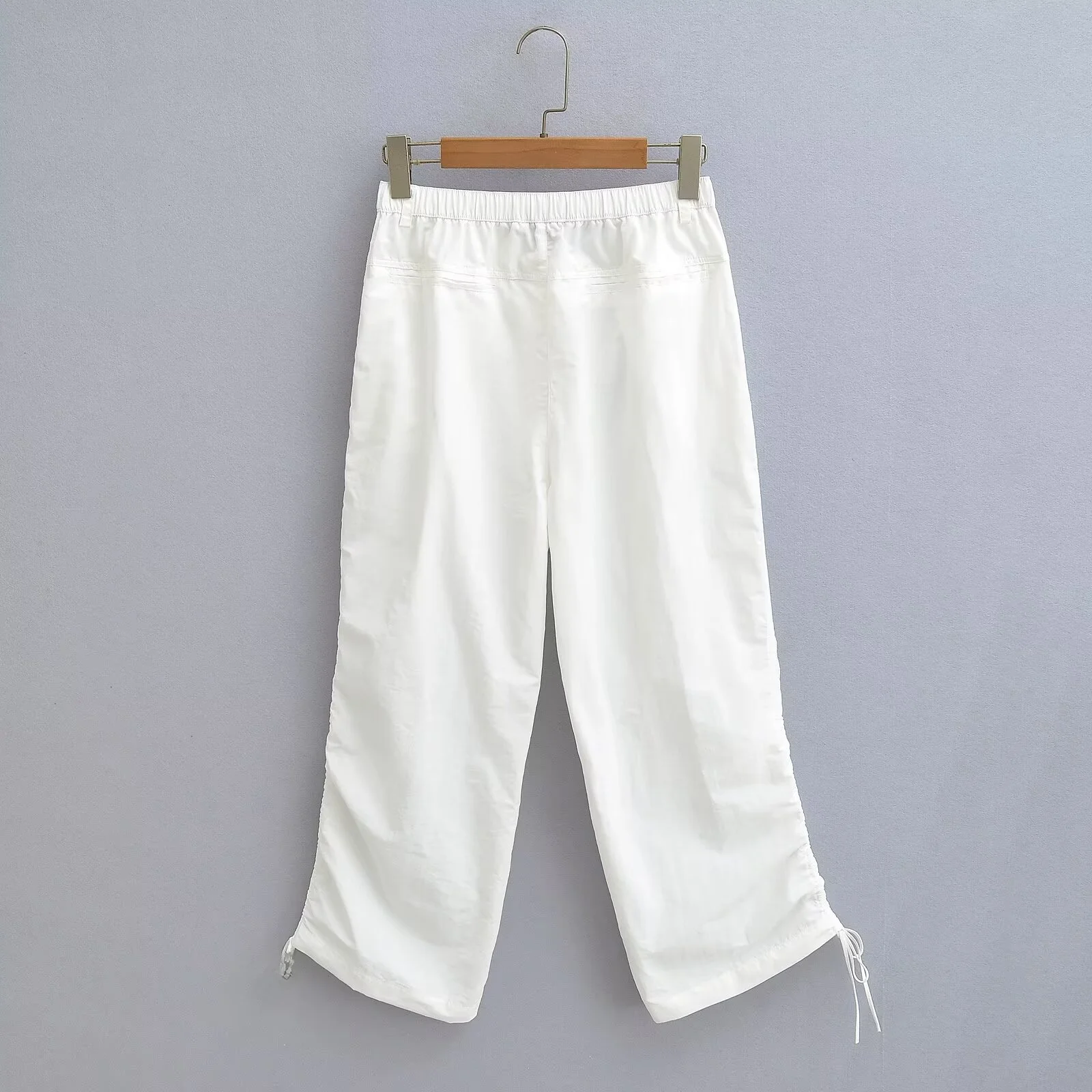 JNLEAOG Spring New Women's Faion Pleated Decoration Vest Pants Polyester Fiber Svel Zipper Closure Regular Length