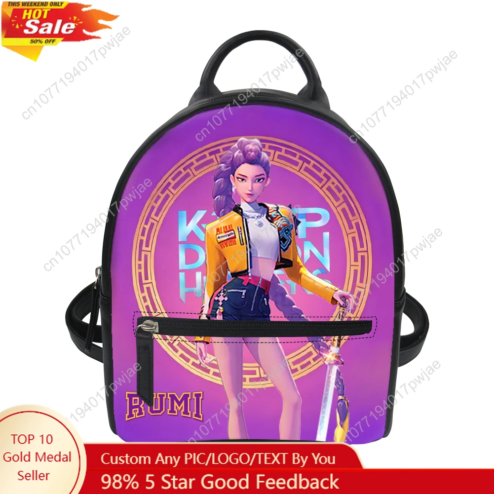 

KPop Demon Hunters Rumi Custom Mini Small Backpack Purse Carter Schoolbags Double Shoulder Bag Mini Daypack Leather Travel Bag